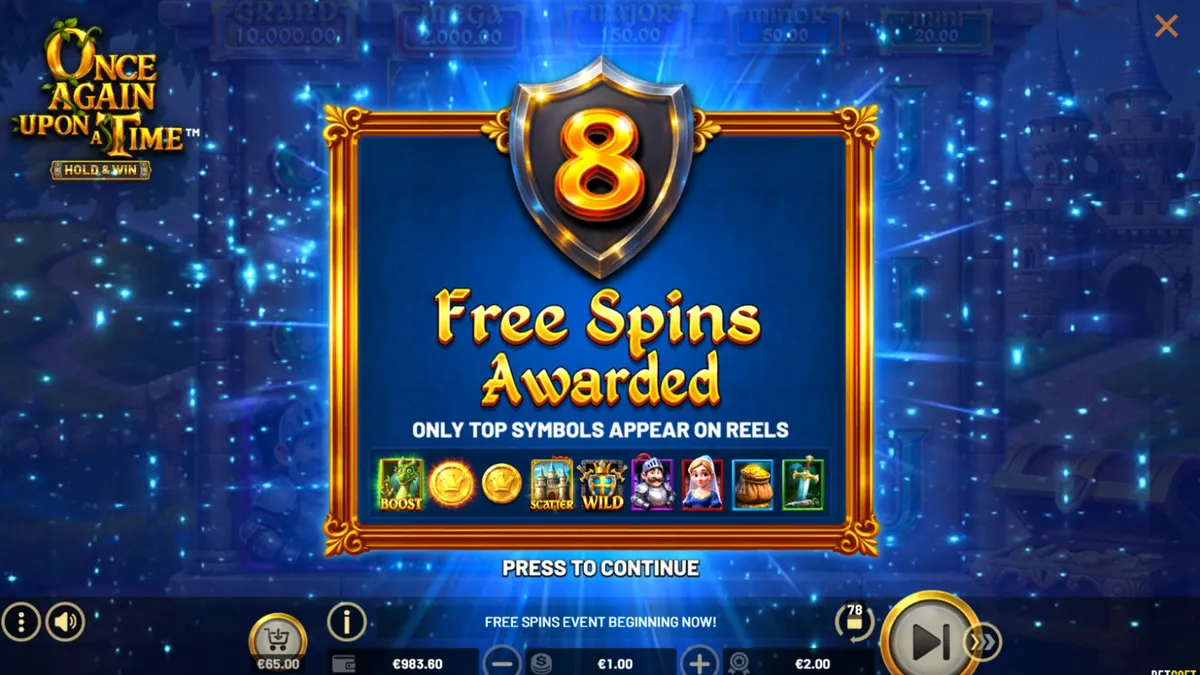 Interface do jogo Once Again Upon A Time em um smartphone