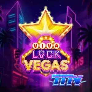 Interface do jogo Viva Lock Vegas com luzes neon e símbolos de frutas
